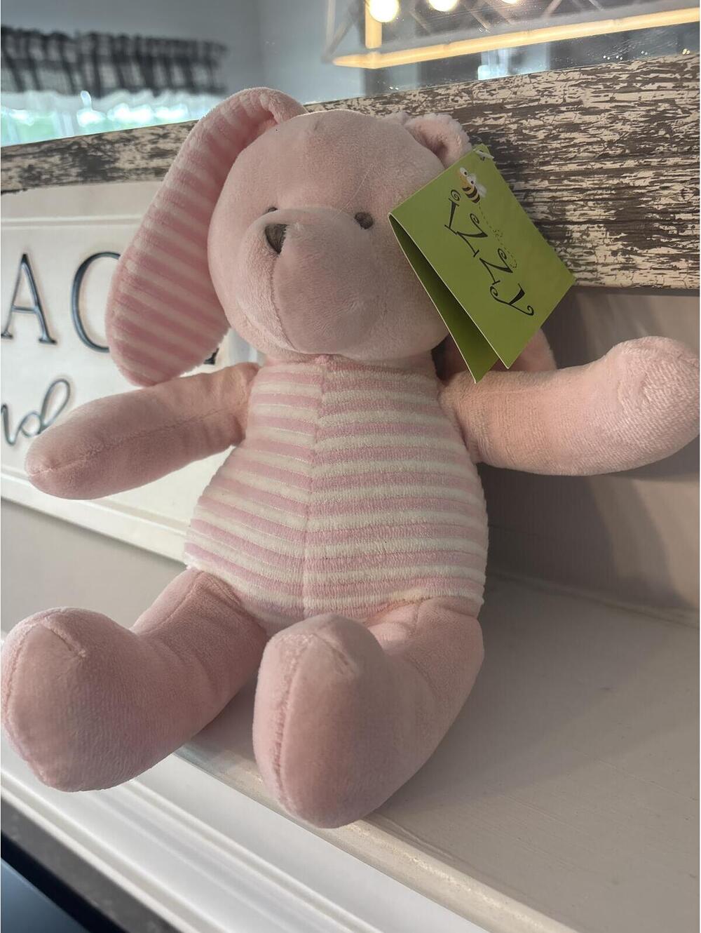 New Izzy Plush Pink Striped Bunny Stuffed Animal Kids Toy
